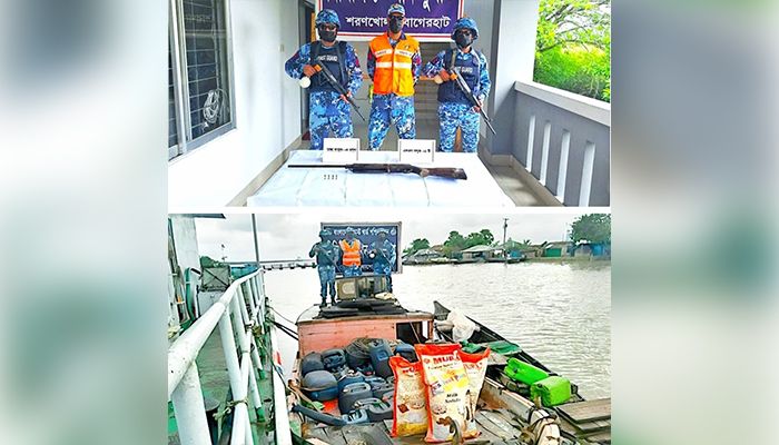অস্ত্র ও গুলিসহ চোরাই মালামাল উদ্ধার করল কোস্ট গার্ড 