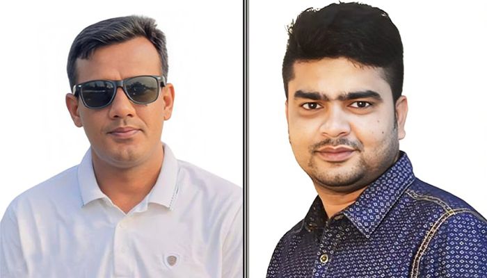সালথা প্রেসক্লাবের সভাপতি নুরুল ইসলাম নাহিদ ও সম্পাদক সাইফুল ইসলাম।
