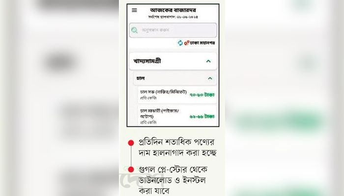 বাজারদর জানাতে মোবাইল অ্যাপ আনল ভোক্তা