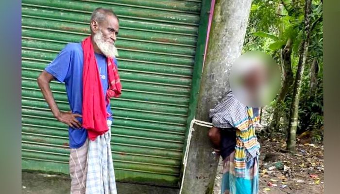 চান্দিনায় সুদের টাকা পরিশোধে ব্যর্থ হওয়ায় বৃদ্ধকে খুঁটির সঙ্গে বেঁধে নির্যাতন। প্রবা ফটো 