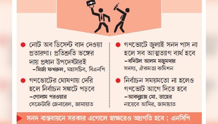 ঐকমত্যের সুপারিশে অনৈক্য বাড়ল