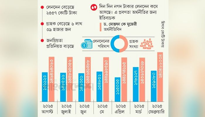 গ্রাহক ও লেনদেনে নতুন চূড়ায় ডিজিটাল ব্যাংকিং