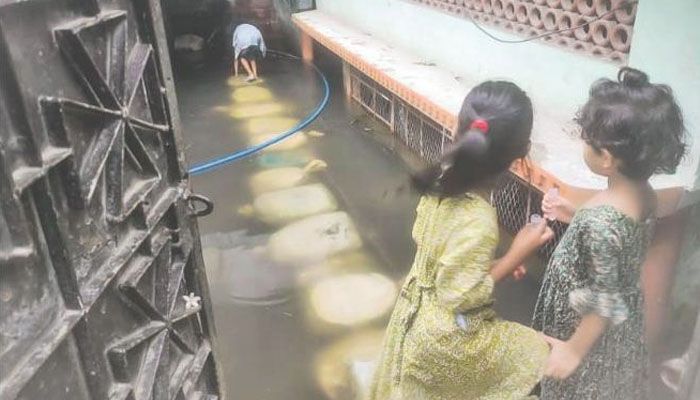 উঁচু রাস্তায় নিচু বাসা, নিত্যসঙ্গী জলাবদ্ধতা
