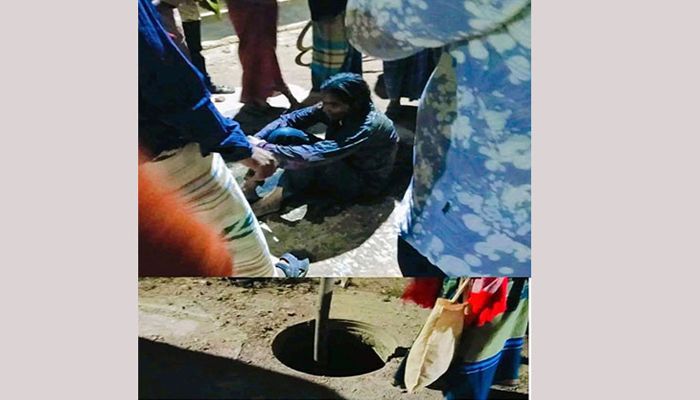 ময়মনসিংহে ম্যানহোল থেকে ১৫ ঘণ্টা পর জীবিত নারী উদ্ধার