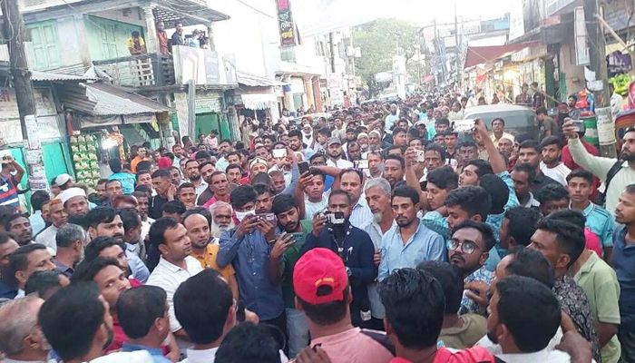 সুনামগঞ্জ–১ আসনে বিএনপির প্রার্থী বদলের দাবিতে গণমিছিল