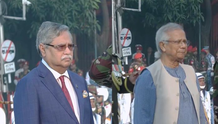 সশস্ত্র বাহিনী দিবসে শিখা অনির্বাণে রাষ্ট্রপতি ও প্রধান উপদেষ্টার শ্রদ্ধা