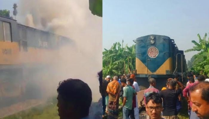 গৌরীপুরে বলাকা কমিউটারের ইঞ্জিনে আগুন, ট্রেন চলাচল সাময়িক বন্ধ