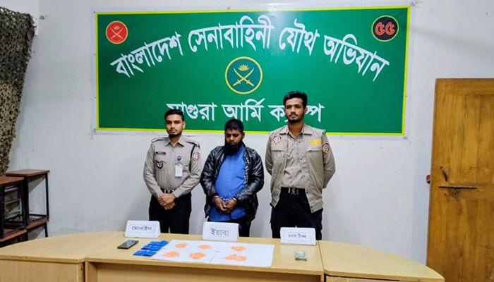 মহম্মদপুরে ১৩শ’ পিস ইয়াবাসহ যুবক আটক
