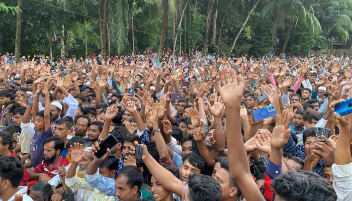 হাতিয়ায় বিএনপির গণসমাবেশ, হাত তুলে মনোনয়ন পরিবর্তনের দাবি