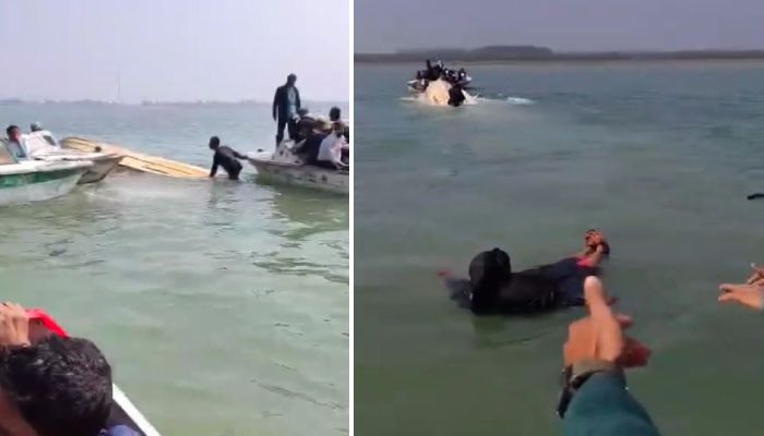 কক্সবাজার-মহেশখালী নৌরুটের বাঁকখালী নদীর মোহনায় সোমবার দুপুর দুটি স্পিডবোটের সংঘর্ষে উল্টে গিয়ে এক নারীর মৃত্যু হয়েছে। ছবি: প্রতিদিনের বাংলাদেশ