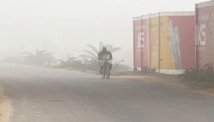 ঘন কুয়াশা ও হিমেল বাতাস বইছে দিনাজপুরে। শুক্রবার সকালের তোলা প্রবা ফটো 