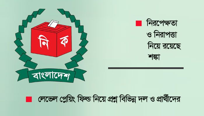 সংশ্লিষ্টরা বলছেন, রাজনৈতিক দল ও প্রার্থীদের পাশাপাশি সংশ্লিষ্ট পক্ষগুলো যেসব অভিযোগ বা শঙ্কার কথা বলছে; সেগুলোকে গুরুত্ব দিয়ে উপযুক্ত পদক্ষেপ নিতে হবে। গ্রাফিক্স: প্রতিদিনের বাংলাদেশ