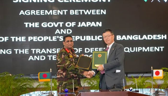 বাংলাদেশ–জাপানের মধ্যে প্রতিরক্ষা সরঞ্জাম ও প্রযুক্তি হস্তান্তর চুক্তি স্বাক্ষর