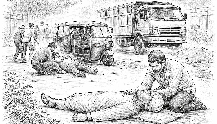 নামাজ শেষে বাড়ি ফেরার পথে সড়ক দুর্ঘটনায় প্রাণ গেল ইমামের