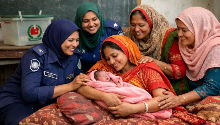 ভোটকেন্দ্রেই সন্তানের জন্ম দিলেন মা