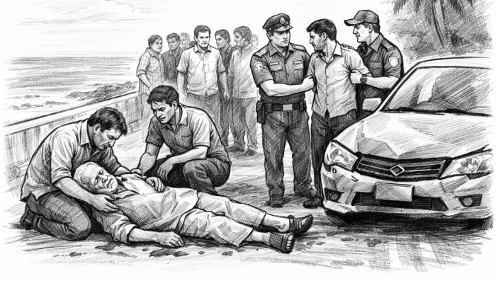 মেরিন ড্রাইভে প্রাইভেট কারের ধাক্কায় পথচারী বৃদ্ধ নিহত