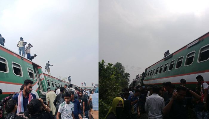 বগুড়ায় নীলসাগর এক্সপ্রেসের ৬ বগি লাইনচ্যুত, হতাহতের আশঙ্কা