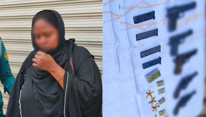 এক নারীর কাছে ৫ বিদেশি পিস্তল