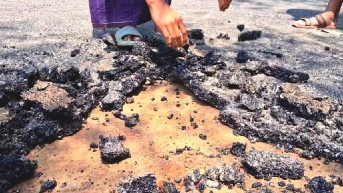 কোটি টাকার সড়ক: নির্মাণের পাঁচ দিনেই উঠে যাচ্ছে পিচ