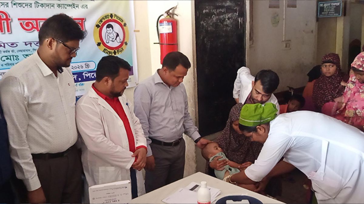 নেছারাবাদে ২৩ হাজার শিশুকে হাম-রুবেলার টিকাদান শুরু