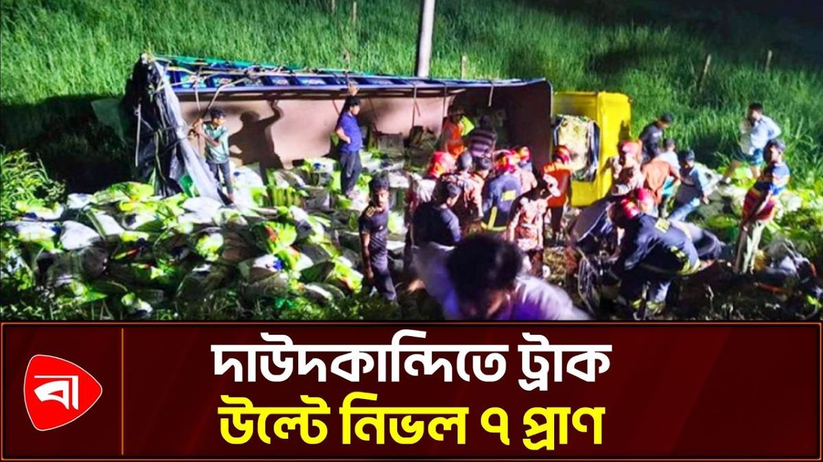 গভীর রাতে খাদে ট্রাক, চাপা পড়ে প্রাণ গেল ৭ জনের