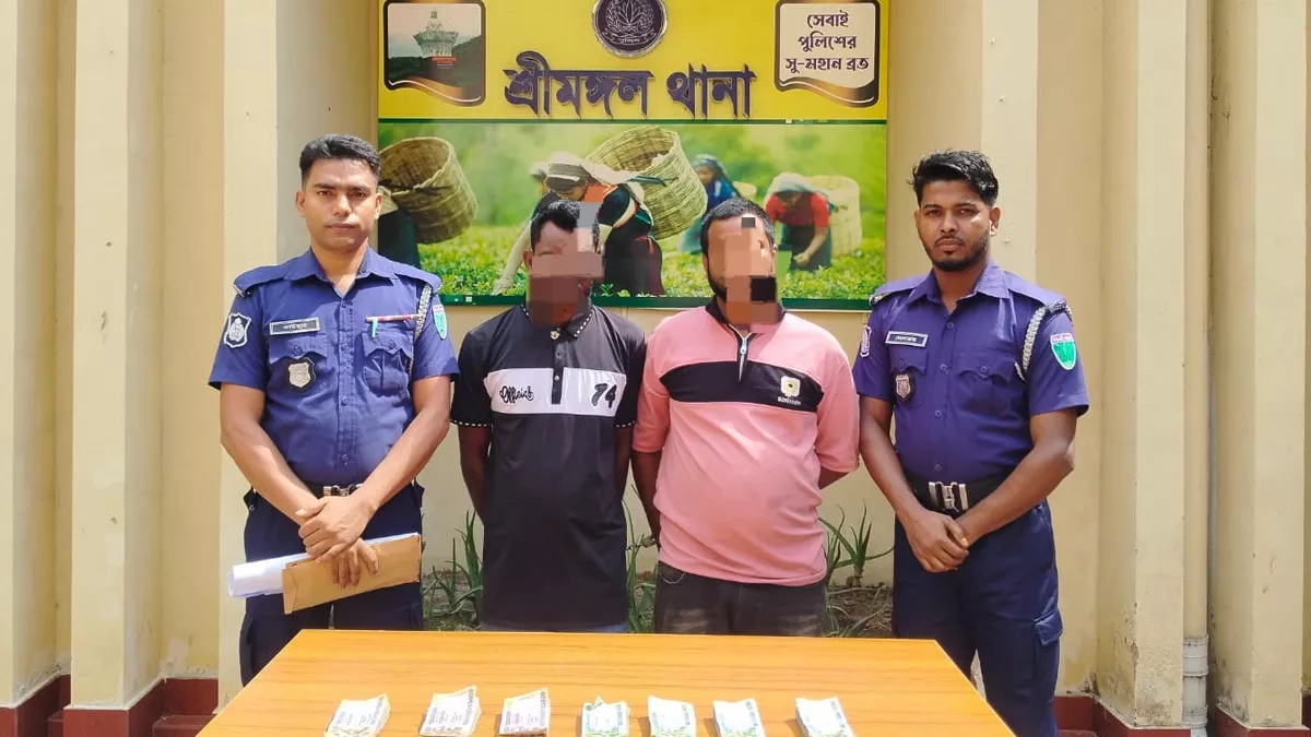 শ্রীমঙ্গলে মাদক বিক্রির ৫ লক্ষ টাকাসহ ২ কারবারি আটক