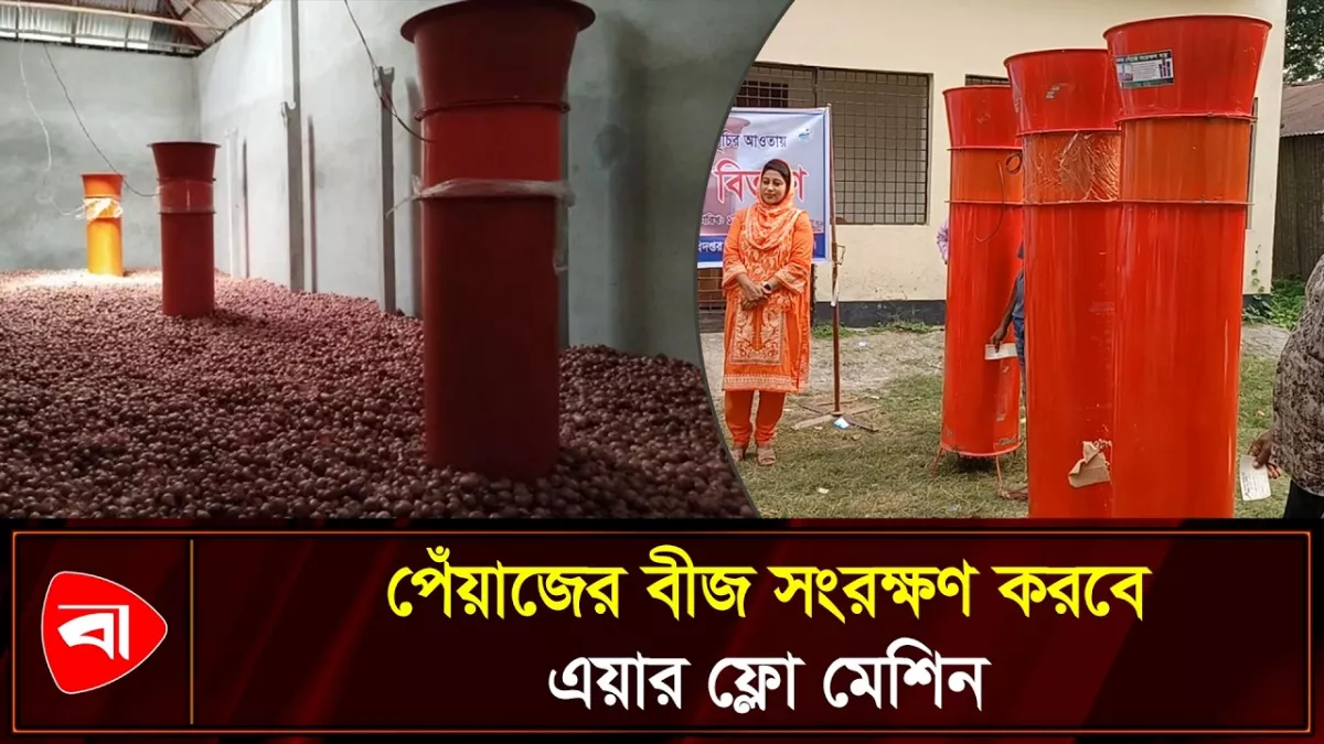 পেঁয়াজের বীজ সংরক্ষণে এয়ার ফ্লো মেশিন পেলেন চাষিরা