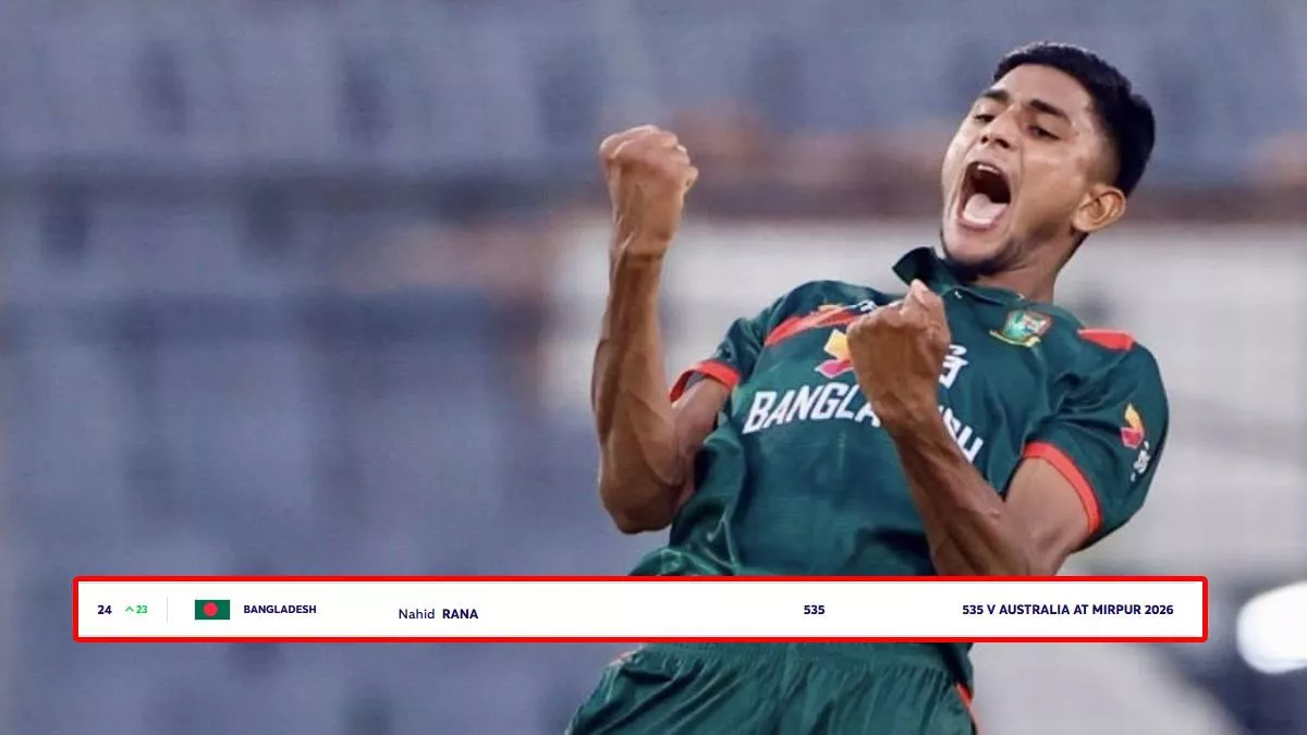 বোলারদের র‍্যাঙ্কিংয়ে এখন ২৪ নম্বরে উঠে গেছেন নাহিদ রানা। কোলাজ: প্রতিদিনের বাংলাদেশ