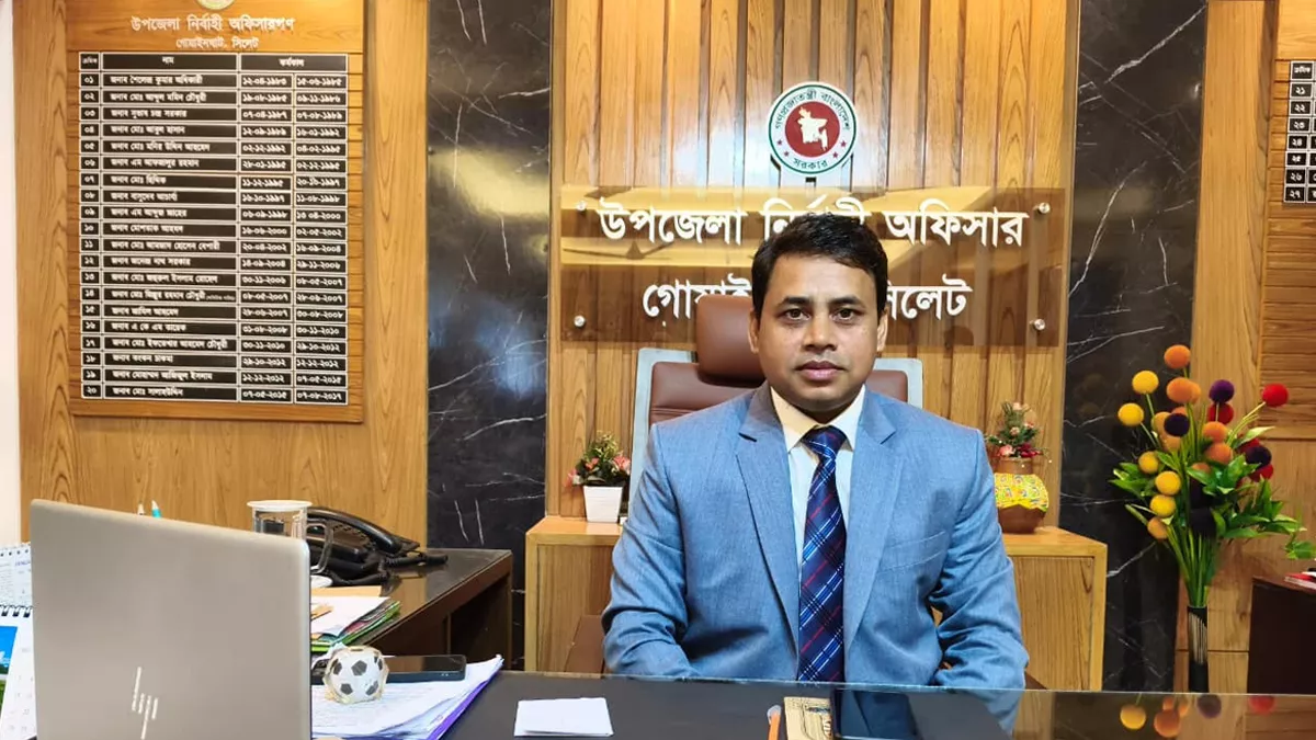 গোয়াইনঘাট উপজেলা নির্বাহী কর্মকর্তা রতন কুমার অধিকারী। ছবি: প্রতিদিনের বাংলাদেশ