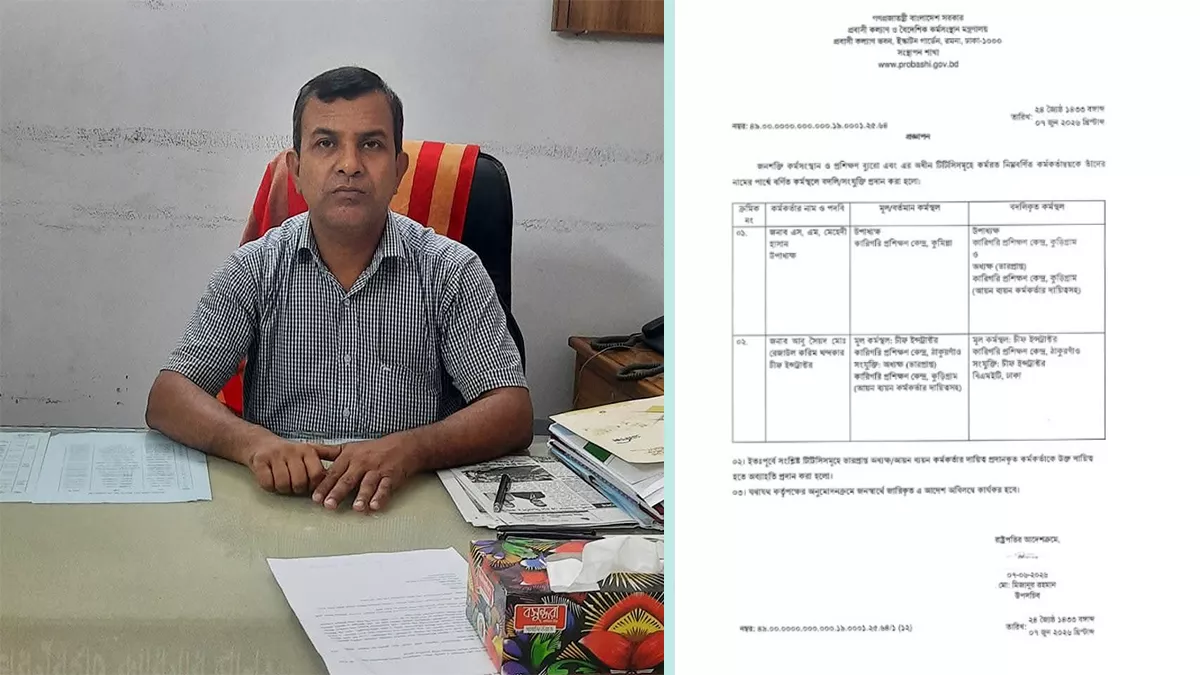 দুর্নীতির অভিযোগে সরানো হলো কুড়িগ্রাম টিটিসির অধ্যক্ষকে