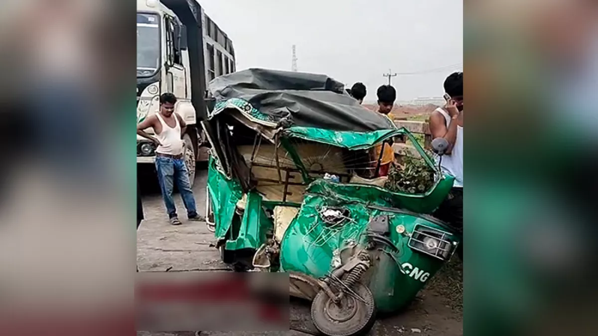 হবিগঞ্জের মাধবপুরে সড়ক দুর্ঘটনায় দুজন নিহত হয়। ছবি: প্রতিদিনের বাংলাদেশ