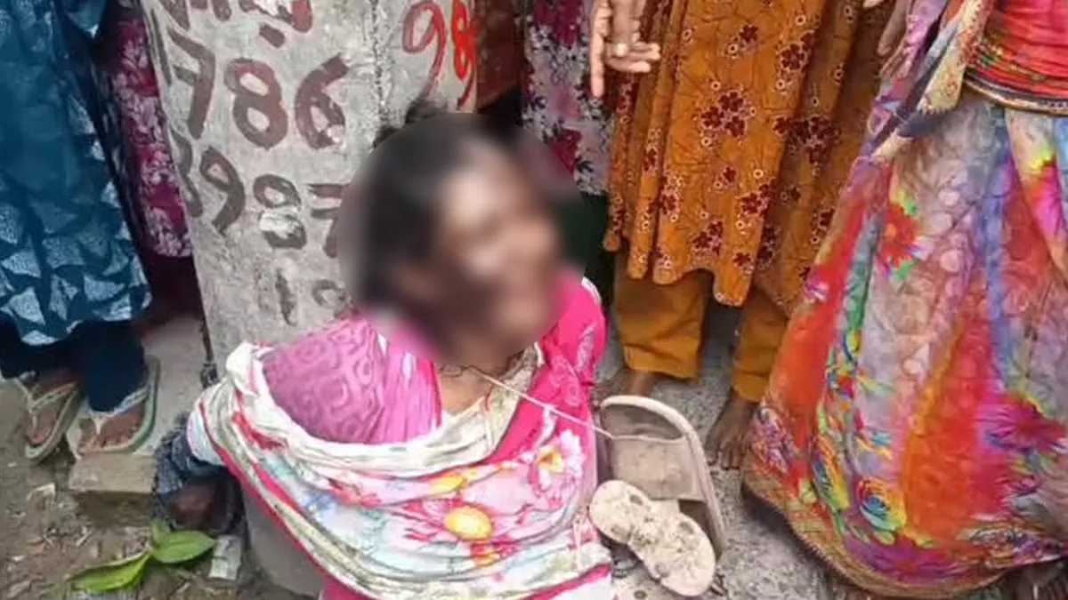 বৈদ্যুতিক খুঁটির সঙ্গে বেঁধে নারীকে মারধরের অভিযোগ