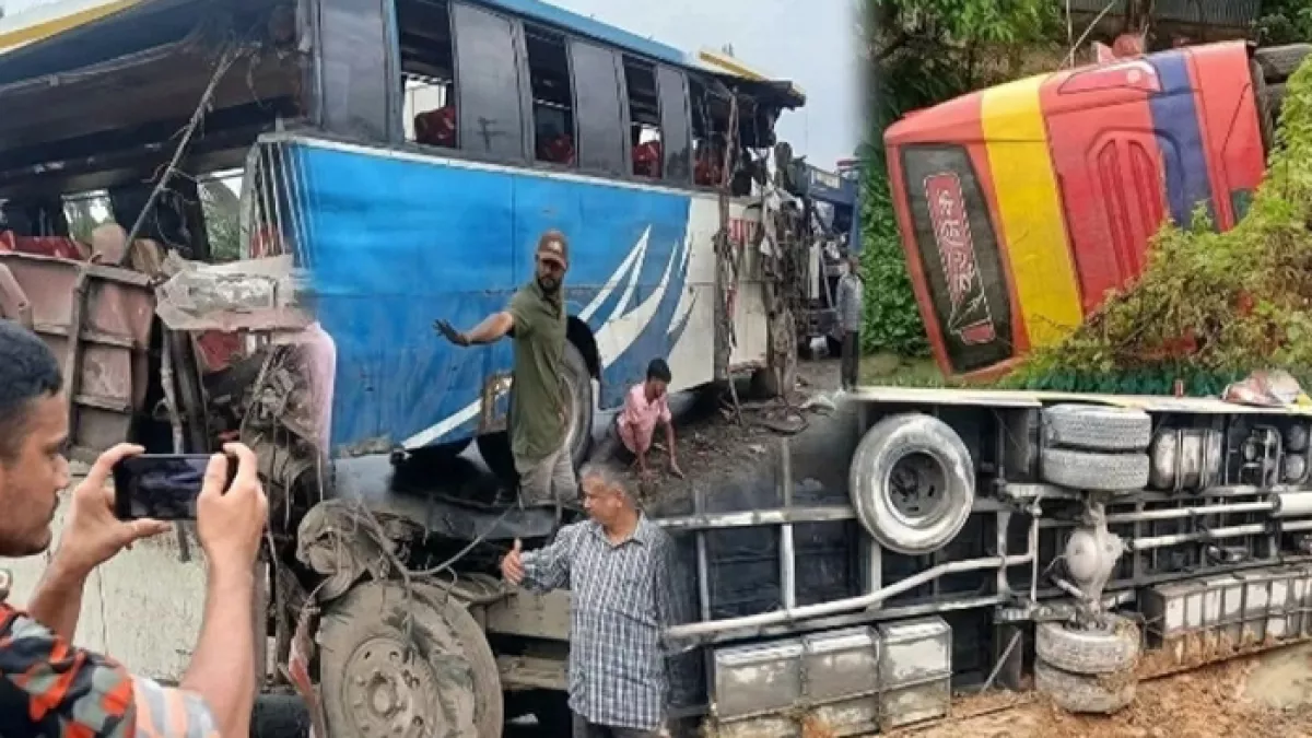 ঢাকা-সিলেট মহাসড়কে হবিগঞ্জের বাহুবলে যাত্রীবাহী বাসে মুখোমুখি সংঘর্ষে বাসচালকসহ ২ জন নিহত হয়েছে।  প্রবা ফটো