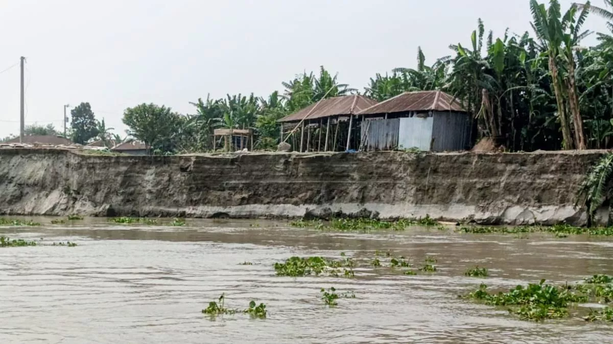 সারিয়াকান্দি উপজেলার যমুনা ও বাঙ্গালি নদীর তীরবর্তী বিস্তীর্ণ এলাকায় এখন ভাঙনের আশঙ্কা দেখা দিয়েছে। ছবি: প্রতিদিনের বাংলাদেশ