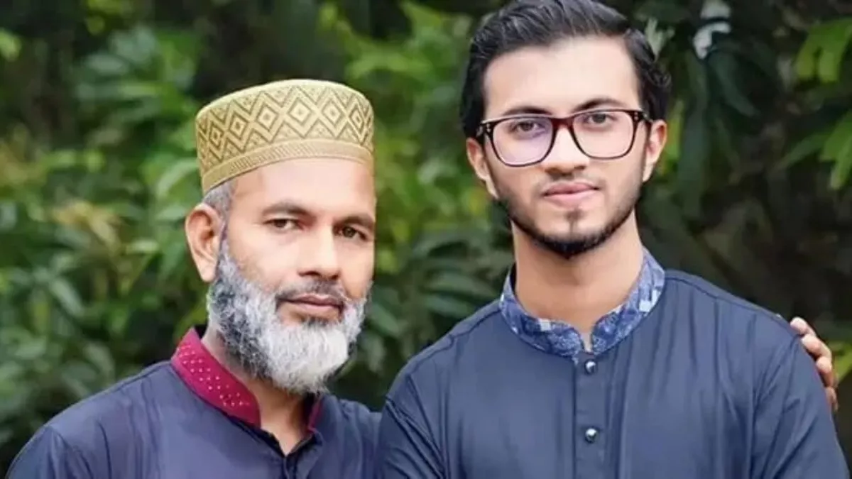 পিএসসির সাবেক গাড়িচালক সৈয়দ আবেদ আলী জীবন ও তার ছেলে সৈয়দ সোহানুর রহমান সিয়াম। ছবি: প্রতিদিনের বাংলাদেশ